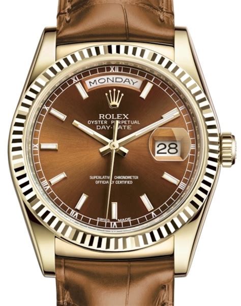 rolex day date leather strap